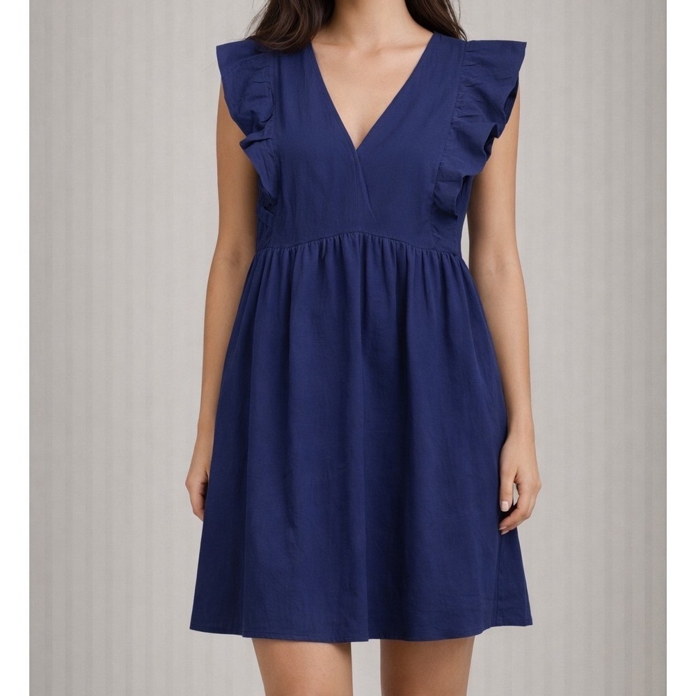 Fancyinn Navy Ruffle Sleeve Babydoll Dress | NWT | Size Medium - Picture 7 of 7